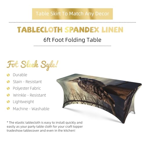 Nappe de table extensible élasthanne 1,8m nappe rectangulaire lavable hibou - 6