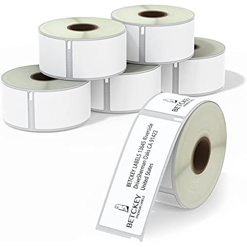 BETCKEY - 6 Rolls 99012 Labels Compatible with Dymo S0722400, 36mm x 89mm, 1560 Self-Adhesive Large Address Labels Using for Dymo Labelwriter Cover