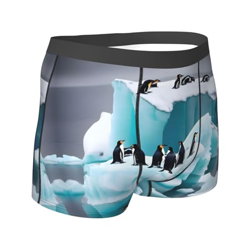 Penguins On The Iceberg Print Men's Funny Underwear Boxer Briefs, Warriors & Scholars Mens boxer Shorts Boxer3
