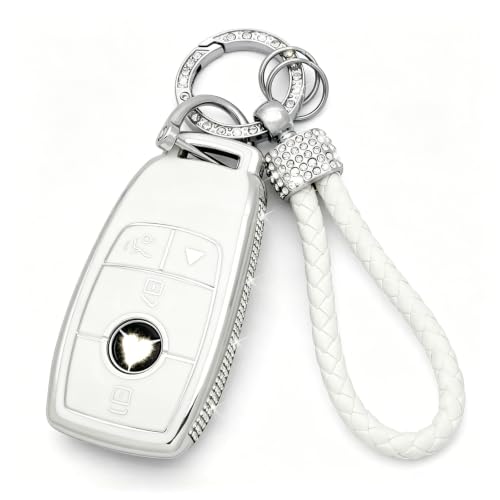 Image of Creativity for Mercedes Benz key cover and keychian (White Combination)