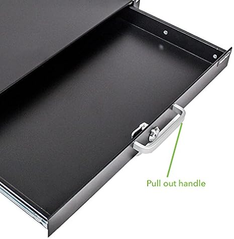 NavePoint Server Cabinet Case 19 Inch Rack Mount DJ Locking Lockable Deep Drawer with Key 1U