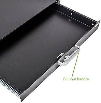 NavePoint Server Cabinet Case 19 Inch Rack Mount DJ Locking Lockable Deep Drawer with Key 1U