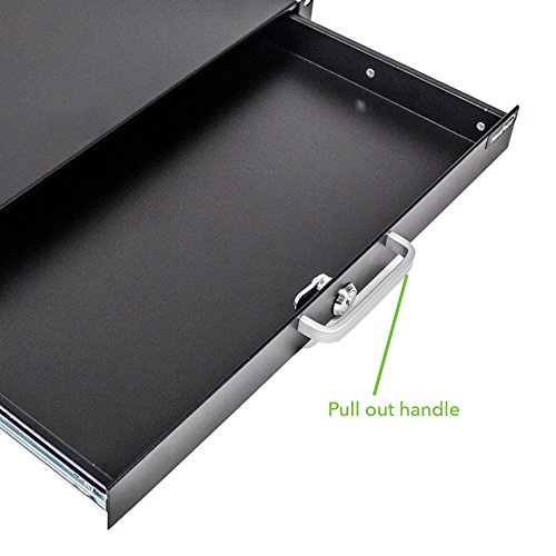 NavePoint Server Cabinet Case 19 Inch Rack Mount DJ Locking Lockable Deep Drawer with Key 1U