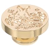 EXCEART Ersatzstempelkopf aus Metall für Osterwachssiegel mit Hasen und Eiern Design als Briefverschluss für traditionelle Geldumschläge im Vintage Stil mit Ofen Briefmarke Funktion