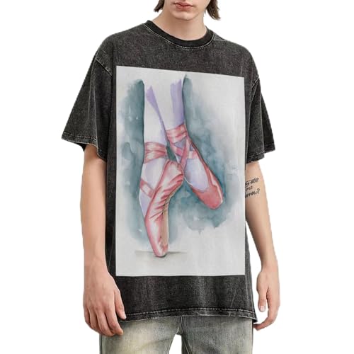 T-shirt danseuse de ballet homme en coton délavé vintage et ample