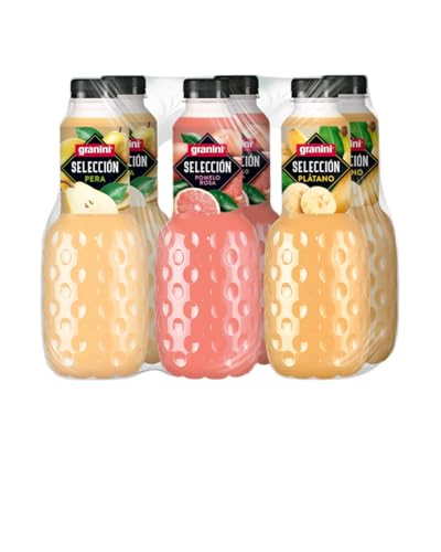Granini Pack Selección - Bebida de Pomelo Rosa 2x1L + Néctar de Pera 2x1L + Néctar de Plátano 2x1L