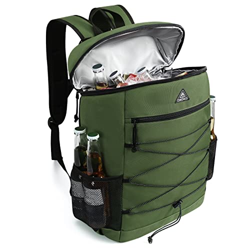 Haimont Cooler Backpack Insulated Waterproof 24 Can Hiking Travel Beach Work Lunch Backpack For Men Women, Army Green #TOP22