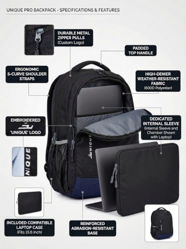 Image of Laptop Backpack for Men 30L Water Resistant Travel Office College Bag