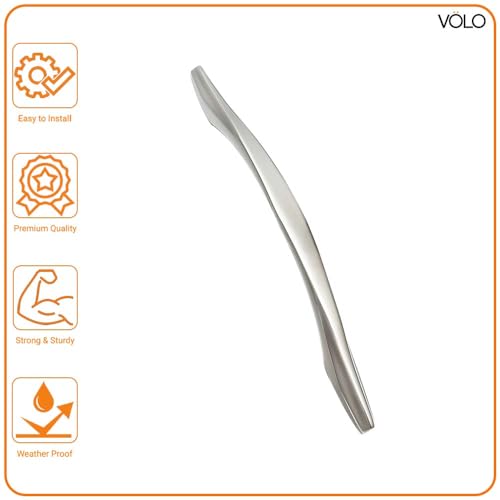 Image of VOLO Chrome Finish Wardrobe Handle, Handle for Cabinets, Doors, and Drawers. (Model: R-104) (8inch(160MM), 2)