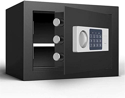 Coffre-fort numérique noir 25x35x25cm en acier avec double alarme