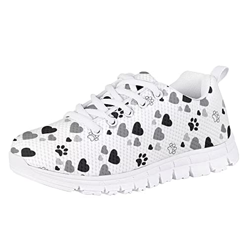 Hawapod Sweetheart Paw White Boys Girls Shoes Tennis Running Lightweight Breathable Sneakers for Kids Volleyball Shoes Girls Big Kids Sneakers