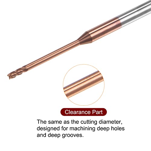 Image of HARFINGTON 2pcs Square Nose End Mill 4mm Shank 2mm x 25mm AlTiSin Coated Solid Carbide Long Reach Extended Neck 4 Flutes CNC Router Bit Milling Cutter for Stainless Steel Hardened Steel