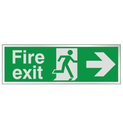 UK Safety Store Prestige Fire Exit Right Sign 400 mm x 150 mm (Bfe.04L)