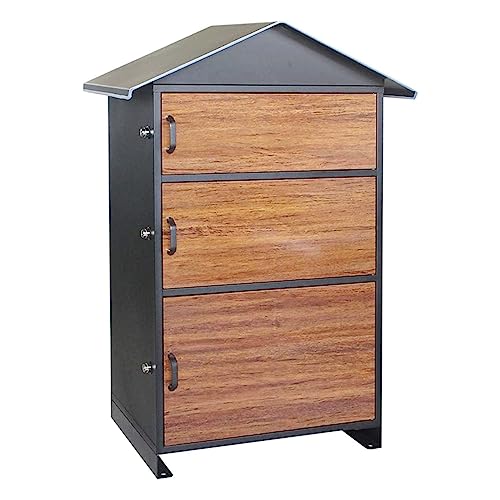 WxuuLTGJR Buzones Buzón de Metal Buzón de Correo Grande con Cerradura Buzón de Piso Independiente 19 × 13.7 × 34 Pulgadas Buzón de Paquetes Buzón de sugerencias de Tres Niveles Hermoso