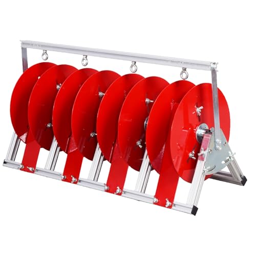 Portacarretes de alambre de aleación de aluminio rojo portátil con dispensador regulable 2