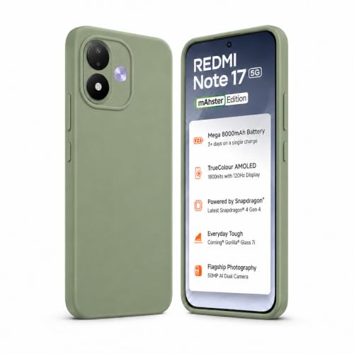 Image of FIRST MART Matte Silicone Back Cover for Redmi Note 17 - Green