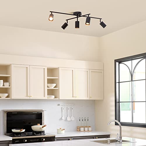 Globe Electric 5-Light Track Lighting, Matte Black, Center Swivel Bar, Adjustable Shades, Dimmable, 64000052 by Globe Electric - Image 4