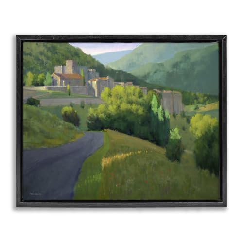 Winding Road Rural Farm Town, 16 x 20 Inch Canvas in Floater Frame