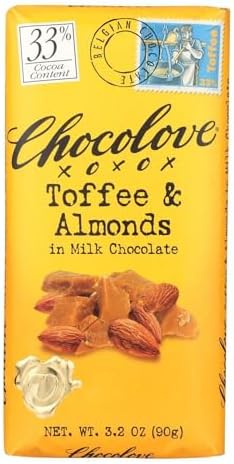 Amazon.com : Chocolove - Milk Chocolate Bar Toffee & Almonds - 3.2 oz. : Candy And Chocolate Bars