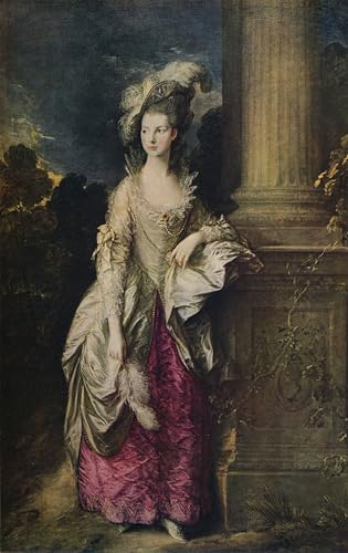 Cuadro moderno la Sra. Graham de Gainsborough, óleo clásico decorativo de 60x90cm