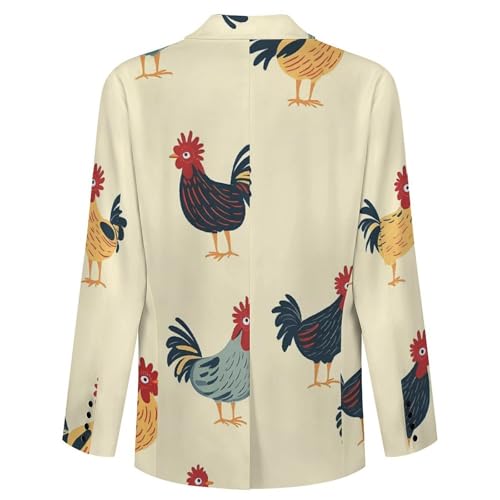 Roosters Chicken Classic Suits Blazer for Men Business Tuxedo Jacket Sport Coat Two Buttons4