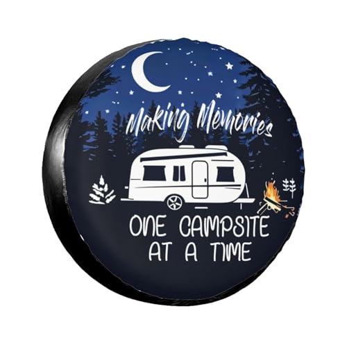 Image of Making Memories One Campsite at A Time Spare Tire Cover-Cute Funny Waterproof Universal Spare Wheel Tire Covers Fit for Rv SUV Truck Camper Travel Trailer Accessories,17 inch
