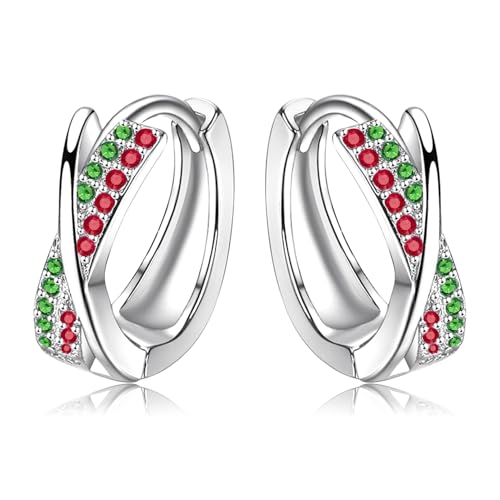 Boucles d'oreilles créoles en argent 925 avec zircone pour femme et fille - Petites créoles - Huggie - Dormir - Cartilage - 10 mm, Klein, Argent, Zircone cubique