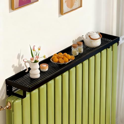 JHDXL Balda Cubreradiadores Modernos, con Estante Superior Que Ahorra Espacio, Cubierta De Radiador Moderna Y De Moda For Cocina Y Dormitorio, Fácil Ajuste(Black,40cm/16in)