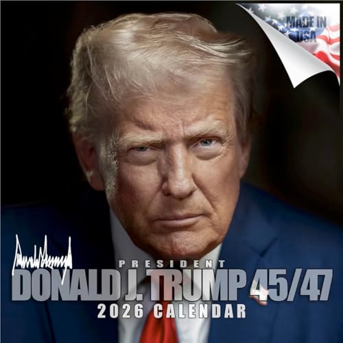 Trump Calendar 2026 Donald Trump Gifts 45 47 President Monthly Wall Planner, MAGA, 12 Month 12x24 Planner, Thick No-Bleed Paper, Large Grid, Giftable Calendar for Teachers, Home, Office, Made in USA