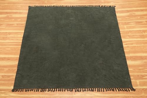 Tapis en coton imprimé noir 180x240 cm pour salon bohème