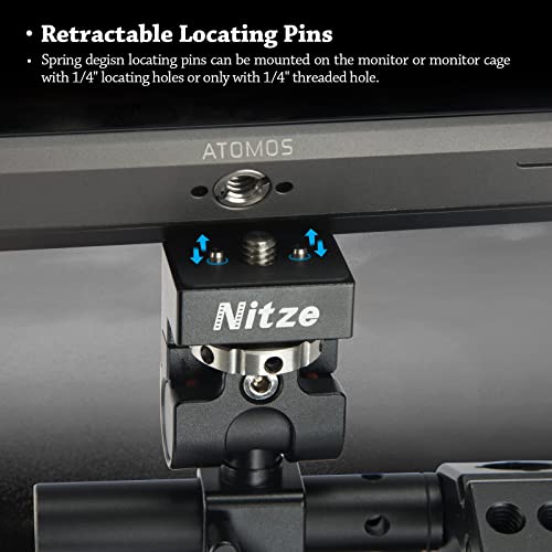 Nitze Field Monitor Mount (15Mm Rold Clamp To Retractable 1/4" Locating Pins), Swivel And Tilt Adjustable Low Profile Monitor Holder - N54-G5 #TOP4