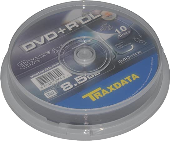 Traxdata DVD+R DL 8,5 Go Lot de 10, support double couche 8x