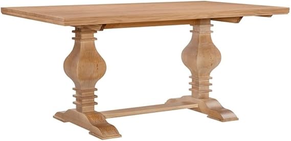 Pemberly Row Transitional Solid Pine Wood Dining Table in Rustic Honey Brown