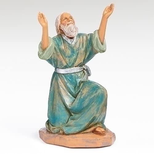 Figurine de Siméon le Prophète par Fontanini, crèche de 12,7 cm en résine peinte à la main