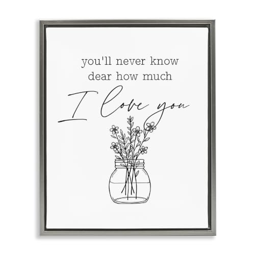 Simple Daisy Botanical Love Bouquet, 25 x 31 Inch Canvas in Floater Frame