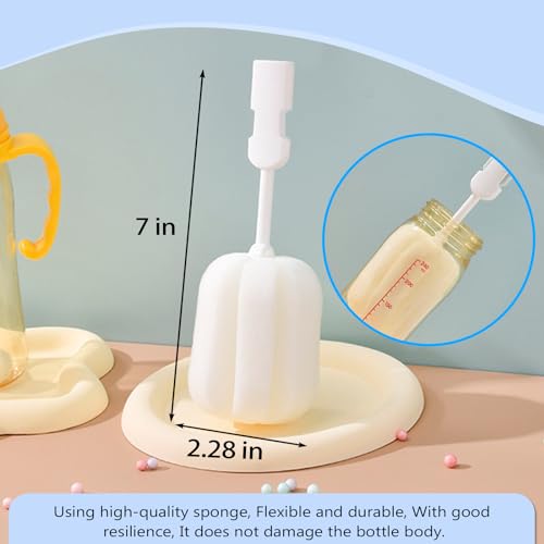 Image of Bottle Brush Sponge Replacement Head 10 PCS Durable Soft Sponge Brush Head Environmental Protection Cup Cleaner Brush Refill Heads Without Handle (Sponge Brush Head 10PCS)