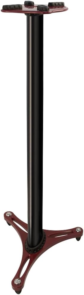 MS-90-45 MS Series 45" Professional Column Studio Monitor Stands Pair - Black w/Red Accents