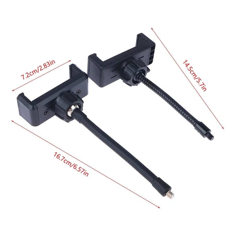 Image of Flexible Ring Light Phone Holder Clamp Hand-Free with 1 /4 Screw Mounting Perfect for Ring Light, Panel Light, Tripod and Compatible with iPhone and Android Mobile Phones (Pack of 2)