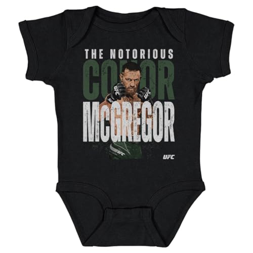 Conor McGregor UFC One-Piece Infant Bodysuit - Conor McGregor The Notorious Bold WHT (Black, 6M)