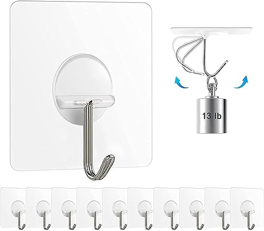 AERYS Self-Adhesive PVC Waterproof and Rustproof Non-Drilling Wall Mounted Stainless Steel Hanger Wall Hook Ideal for Hanging Utensils/Clothes & Photo Frame (Pack of 10) (B0CJBWZPC6) Amazon Price History, Amazon Price Tracker