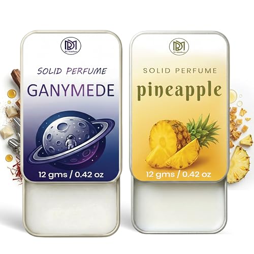 Image of Dr.Mashur Solid Perfume |pineapple&Gandmede Alcohol Free Wax Perfume Balm, Long Lasting | Pocket Tin 12g, Pack Of 2| Non Greasy Smooth Glide, Travel Friendly Men And Women