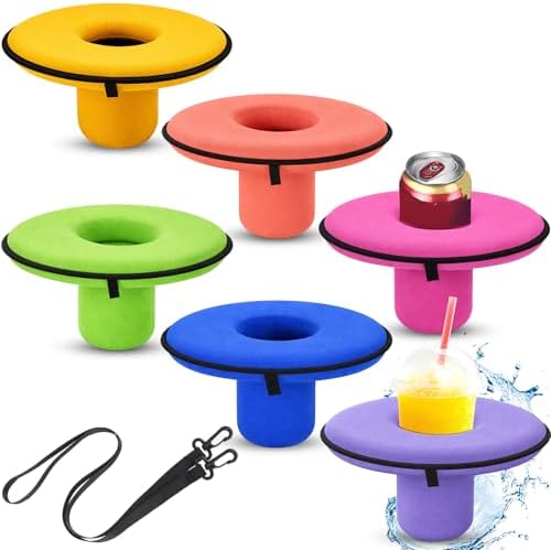 Honeydak 6 Pcs Neoprene Floating Drink Holder Floating Coaster Po...