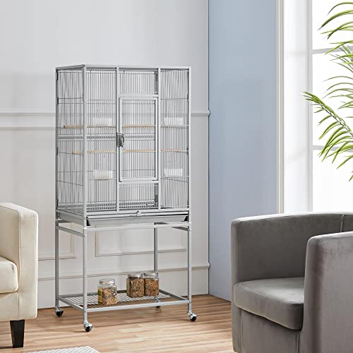 image for Yaheetech Metal Large Bird Cage Parrot Parakeet Cage w/Stand for Small