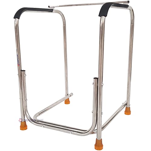 Image of DIALDRCARE Stainless Steel Free Standing Toilet Surround Rail Frame for Handicapped Disabled Elderly Patients