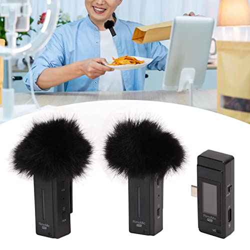 Tgoon Microfone de lapela, microfone de encaixe, 6 horas de vida útil da bateria, tela IPS 48 kHz co