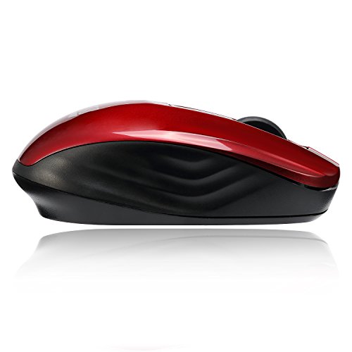 Adesso Ergonomic Imouse S50 - Wireless Optical Mouse (Red) #TOP3