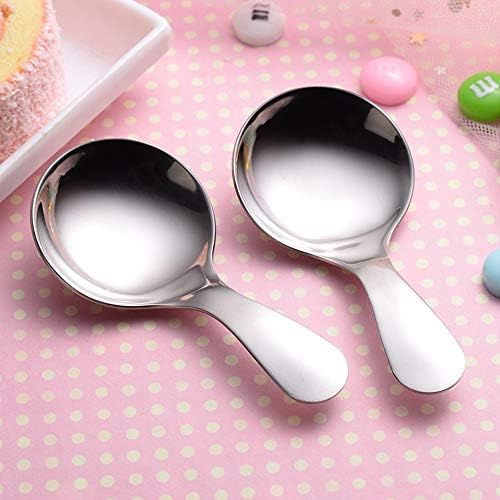 5 Pcs Short Handle Spoons Sugar Condiments Spoons Salt Condiments Dessert Spoon Tea Coffee Spoons Ice Cream Spoon