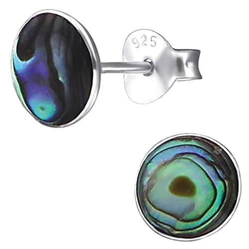 EYS JEWELRY Abalone Ohrringe Silber 925 Damen Paua Muschel Ohrstecker Schmuck Geschenke für Frauen im Schmucketui Geschenketui inkl. 1 Paar Gratis Ohrringe Chirurgenstahl Cover