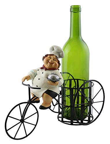 GIFTS PLAZA (D) Wine Bottle Holder, Old Lady Chef, Funny Present Bar Counter Decoration