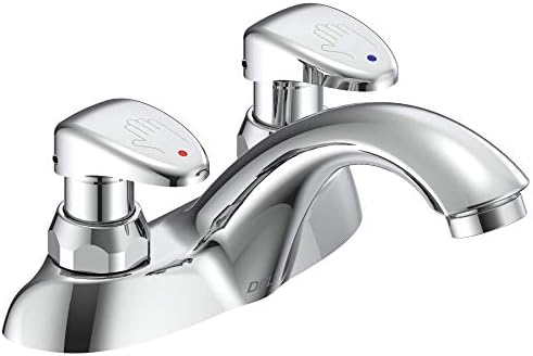Delta Faucet 2 Handle Commercial Bathroom Faucet Chrome, Metering Faucet, Chrome Bathroom Faucet, Chrome 86T1153
